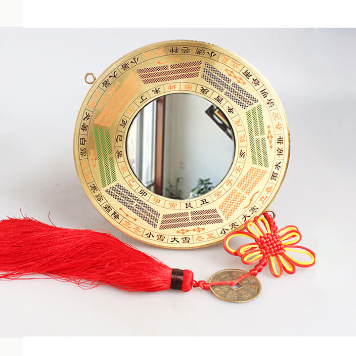 Feng Shui Bagua Karte Kupfermünze Chinesische Knotenbalance Energiekarte - 19 cm - Bagua-Karte für vier Jahreszeiten - Konvexspiegel - image 15