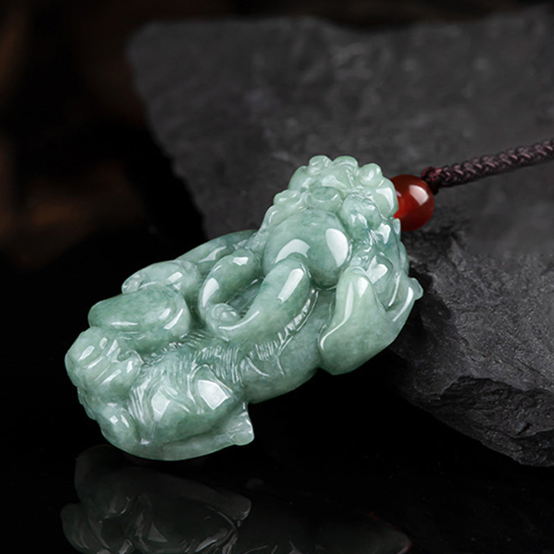 Buddha Stones Jade PiXiu Reichtum Glück String Halskette Anhänger - image 6