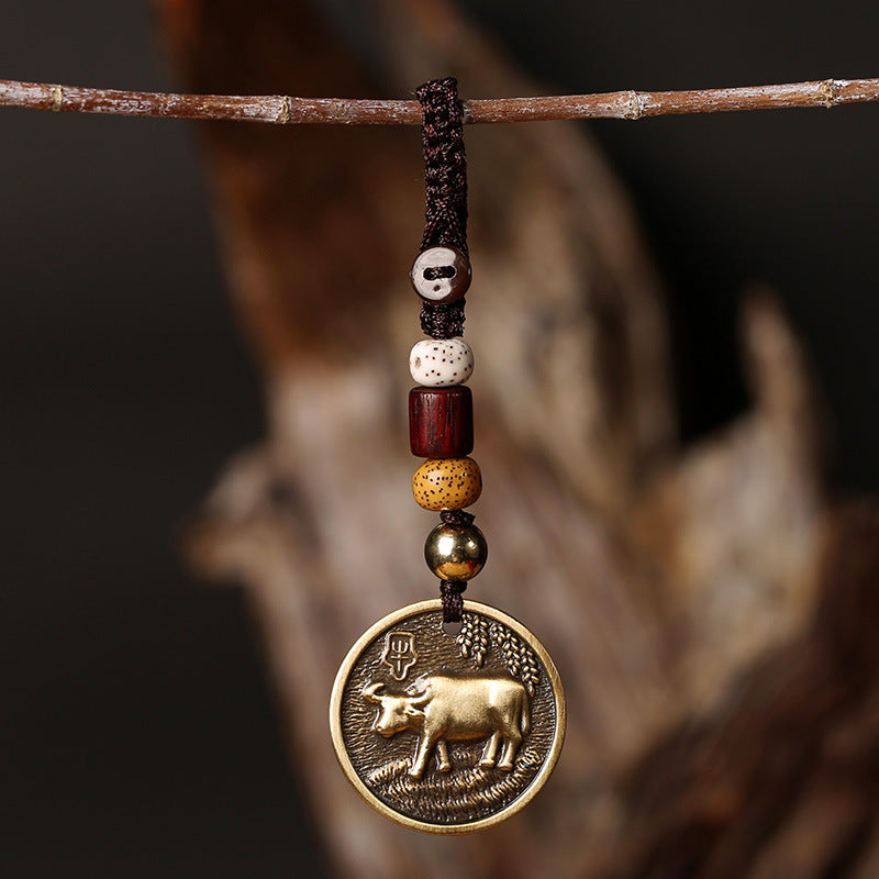 Chinesischer Sternzeichen-Kupfer-Glücks-Schlüsselanhänger als Dekoration - image 0