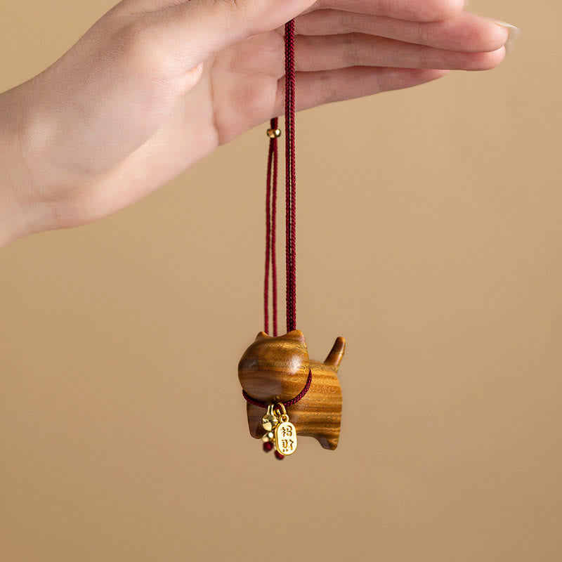 Buddha Stones, Ebenholz, grünes Sandelholz, Glückskatze, Fu-Figur, Glücksglocke, Balance, Auto-Hängedekoration - image 10