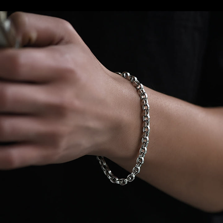 Buddha Stones 925 Sterling Silber Om Mani Padme Hum geschnitztes Design Kreativität Metallarmband - image 10