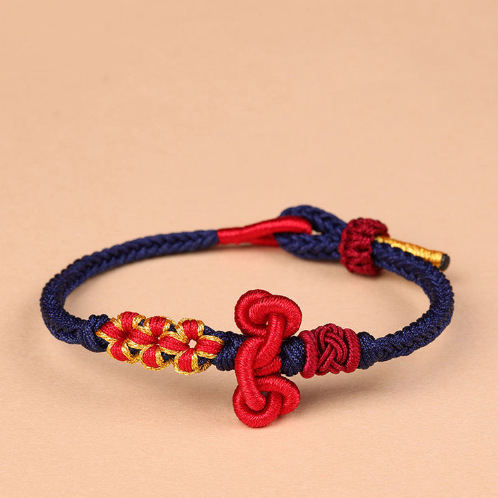Handgefertigtes Wenchang-Knoten-Armband aus geflochtenem Seil mit Glücksstärke von Buddha Stones
