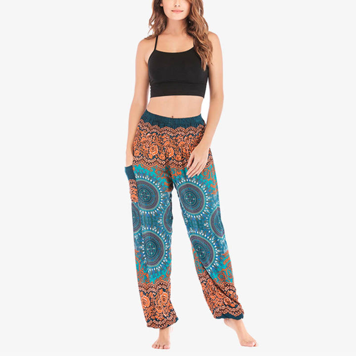 Buddha Stones Boho Lose Haremshose Damen Yogahose