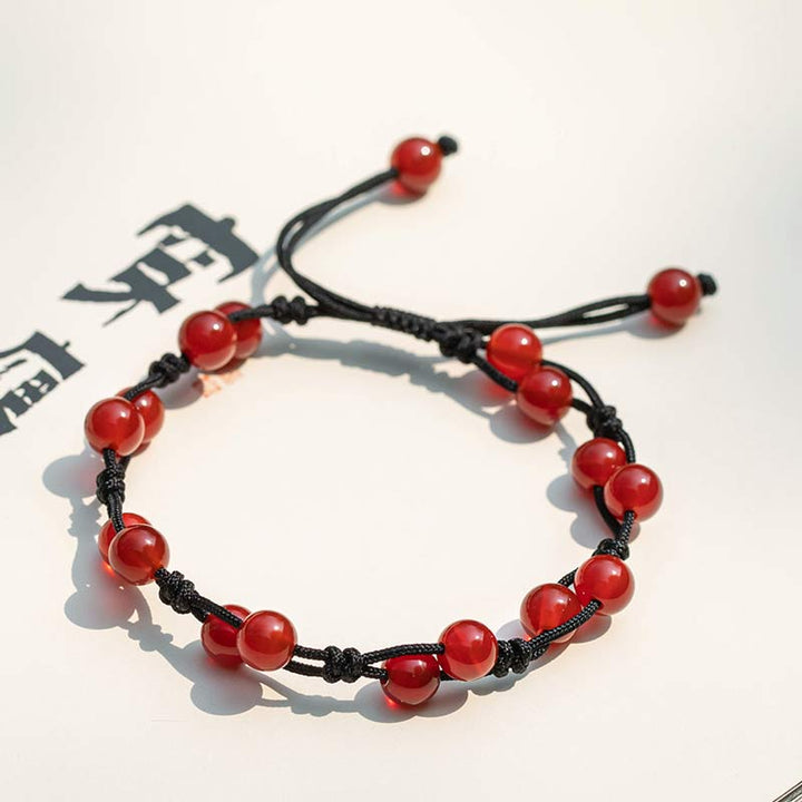 Buddha Stones Roter Achat Moosachat Zinnober Ruhe Armband