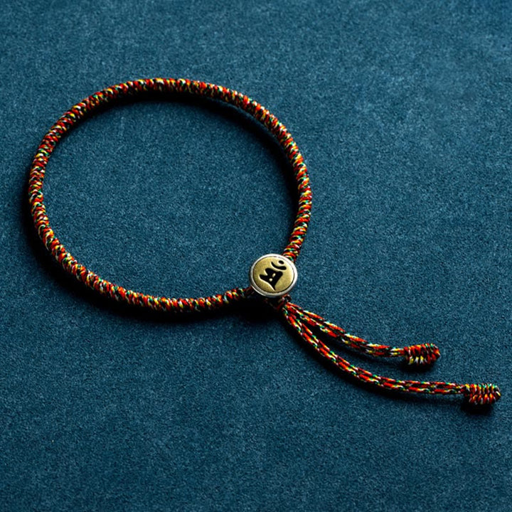 Buddha Stones, handgefertigt, 925er-Sterlingsilber, chinesisches Sternzeichen, Natal-Buddha-Schutz, buntes Seil-Armband - image 2