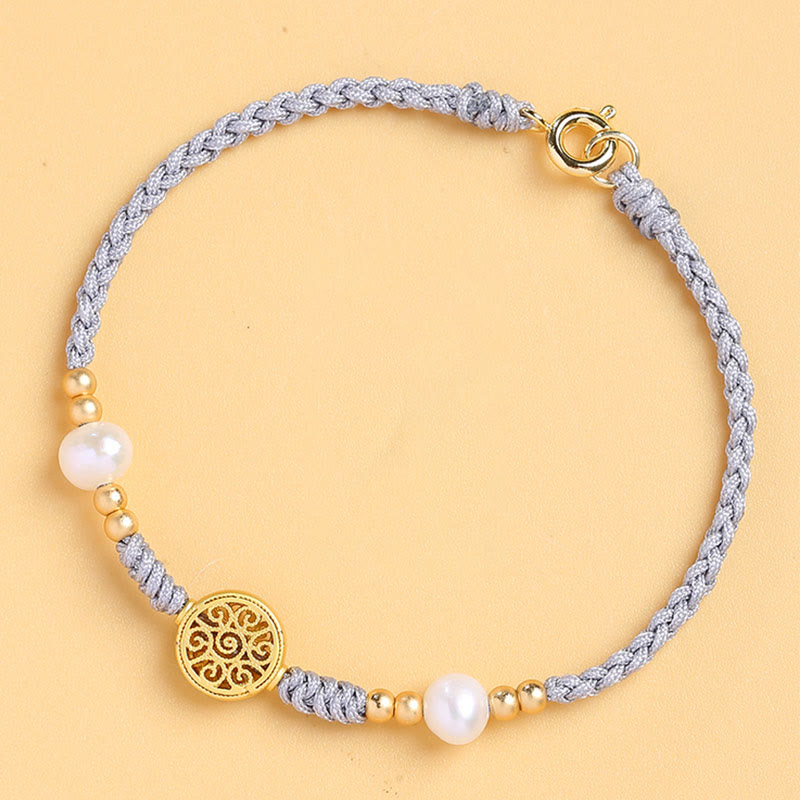 Buddha Stones Kupfermünze, Glücksbaum, Perle, Glück, blaues Seil, geflochtenes Armband - image 20