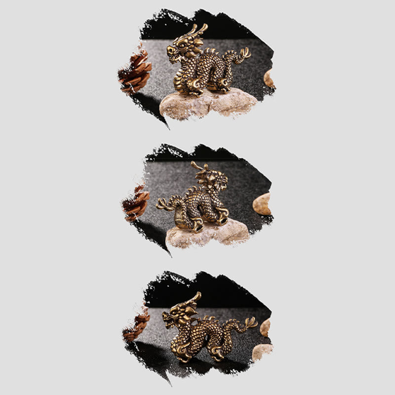 Buddha Stones, Jahr des Drachen, kleiner verheißungsvoller Drache aus Messing, Glück, Erfolg, Heimdekoration - image 9