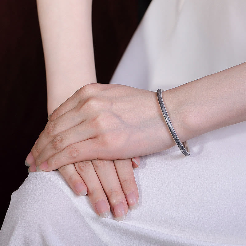 Buddha Stones Vintage 999 Sterling Silber Glücksbringer Wolken Design Glücksarmband Armreif - image 5