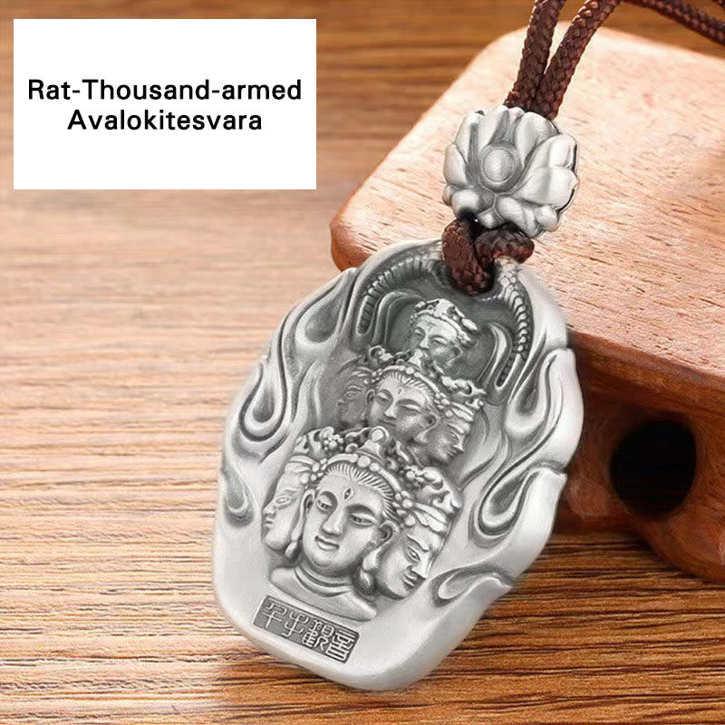 Buddha Stones, chinesisches Sternzeichen, Natal Buddha, Om Mani Padme Hum, Lotus, Mitgefühl, Halsketten-Anhänger - Ratte-Tausendarmiger Avalokitesvara - image 11