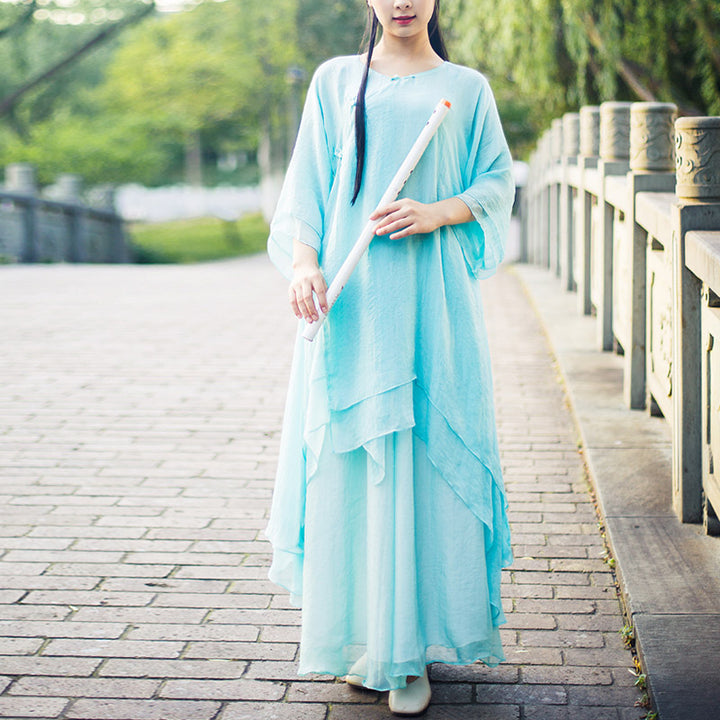 Buddha Stones 3-teiliges Yoga-Chiffon-Kleidungsstück, einheitliches Meditations-Zen-Praxis-Damen-Set - image 16