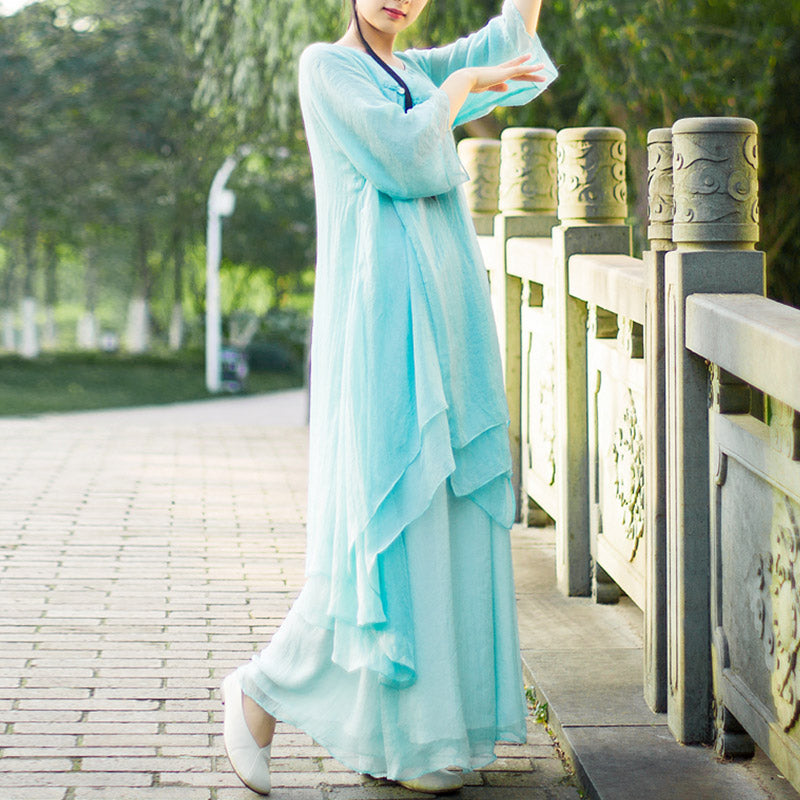 Buddha Stones 3-teiliges Yoga-Chiffon-Kleidungsstück, einheitliches Meditations-Zen-Praxis-Damen-Set - image 17