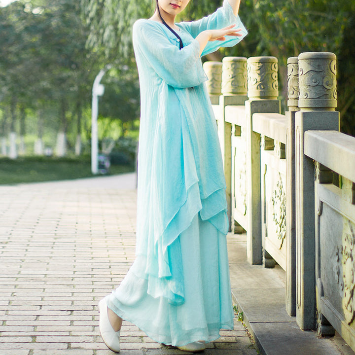 Buddha Stones 3-teiliges Yoga-Chiffon-Kleidungsstück, einheitliches Meditations-Zen-Praxis-Damen-Set - image 17