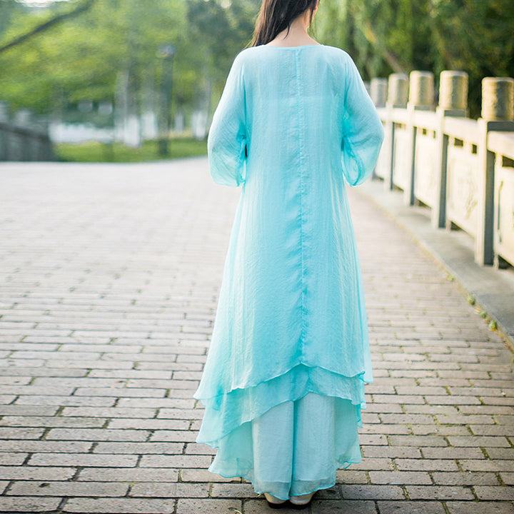 Buddha Stones 3-teiliges Yoga-Chiffon-Kleidungsstück, einheitliches Meditations-Zen-Praxis-Damen-Set - image 4