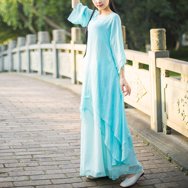 Buddha Stones 3-teiliges Yoga-Chiffon-Kleidungsstück, einheitliches Meditations-Zen-Praxis-Damen-Set - image 13