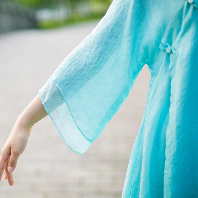 Buddha Stones 3-teiliges Yoga-Chiffon-Kleidungsstück, einheitliches Meditations-Zen-Praxis-Damen-Set - image 10