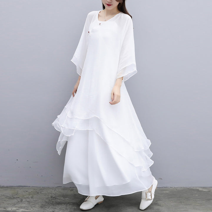 Buddha Stones 3-teiliges Yoga-Chiffon-Kleidungsstück, einheitliches Meditations-Zen-Praxis-Damen-Set - image 24