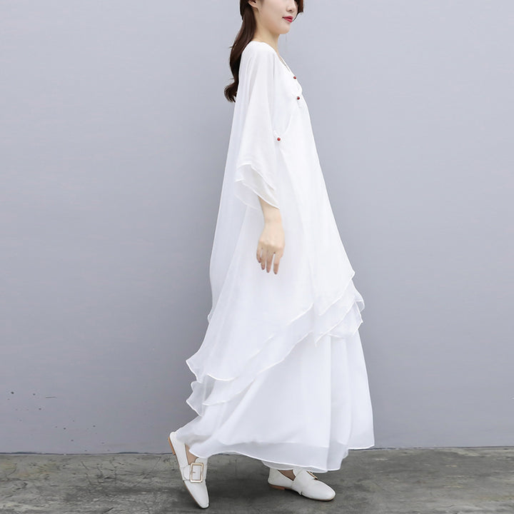 Buddha Stones 3-teiliges Yoga-Chiffon-Kleidungsstück, einheitliches Meditations-Zen-Praxis-Damen-Set - image 23