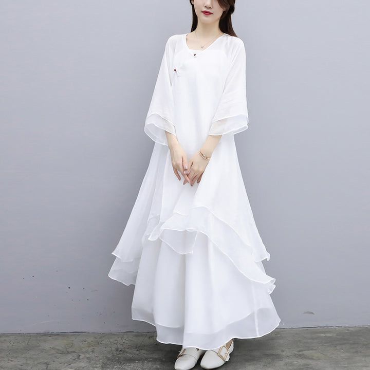 Buddha Stones 3-teiliges Yoga-Chiffon-Kleidungsstück, einheitliches Meditations-Zen-Praxis-Damen-Set - image 22