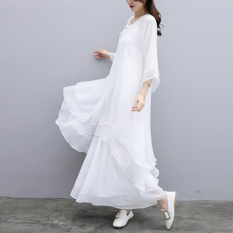 Buddha Stones 3-teiliges Yoga-Chiffon-Kleidungsstück, einheitliches Meditations-Zen-Praxis-Damen-Set - image 25