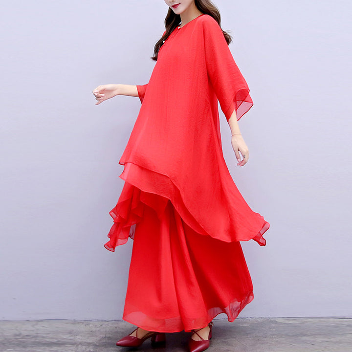 Buddha Stones 3-teiliges Yoga-Chiffon-Kleidungsstück, einheitliches Meditations-Zen-Praxis-Damen-Set - image 31