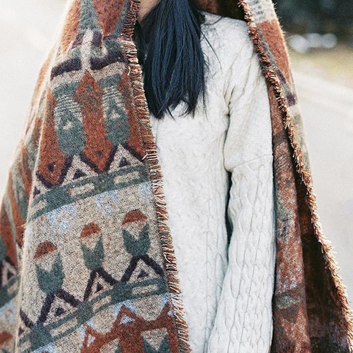 Tibetischer Schal mit Buddha Stonesn, klassisches Geometriemuster, gemütlicher Winter-Reiseschal - image 7