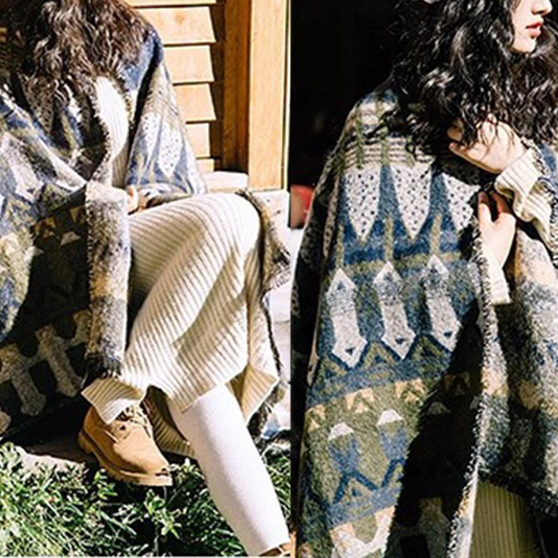 Tibetischer Schal mit Buddha Stonesn, klassisches Geometriemuster, gemütlicher Winter-Reiseschal - image 17