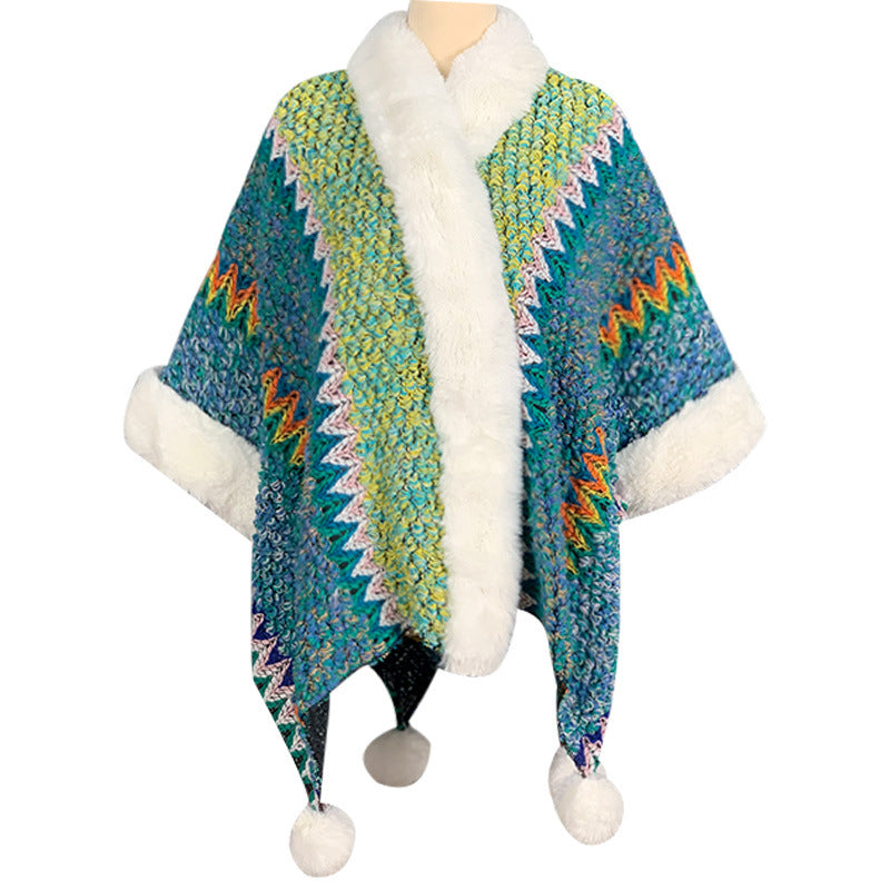 Buddha Stones Tibetischer mehrfarbig gestreifter Schal für den Winter, gemütlicher Reiseschal - Grünlicht Cyan - image 19