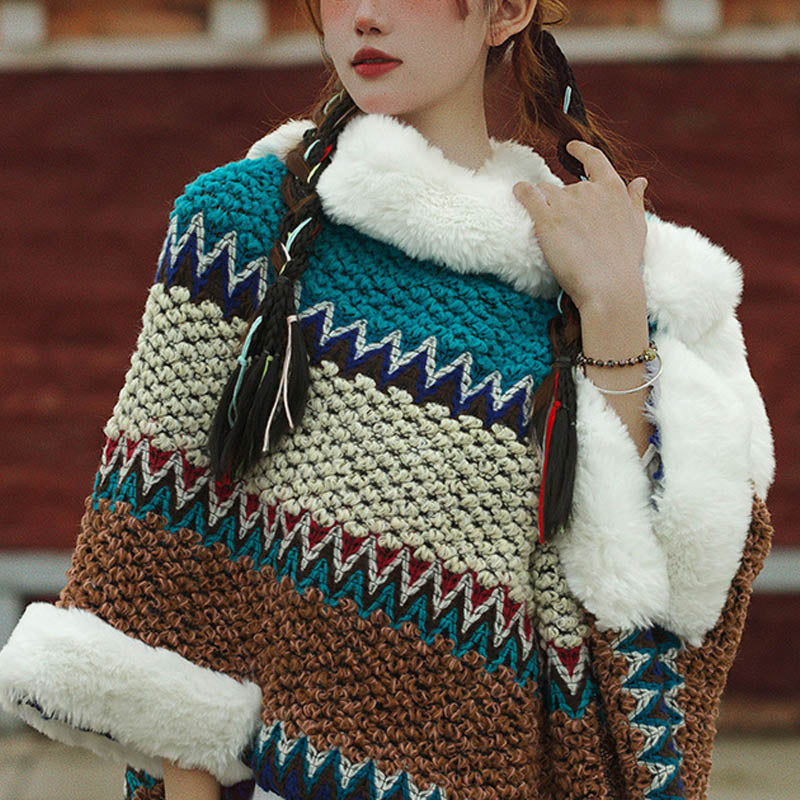 Buddha Stones Tibetischer mehrfarbig gestreifter Schal für den Winter, gemütlicher Reiseschal - image 46