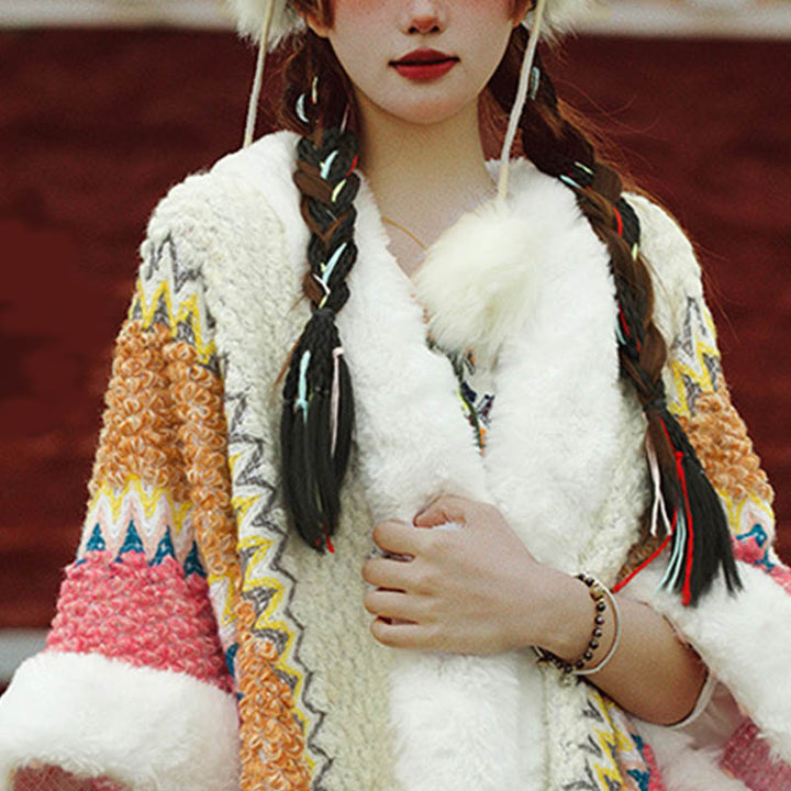 Buddha Stones Tibetischer mehrfarbig gestreifter Schal für den Winter, gemütlicher Reiseschal - image 17