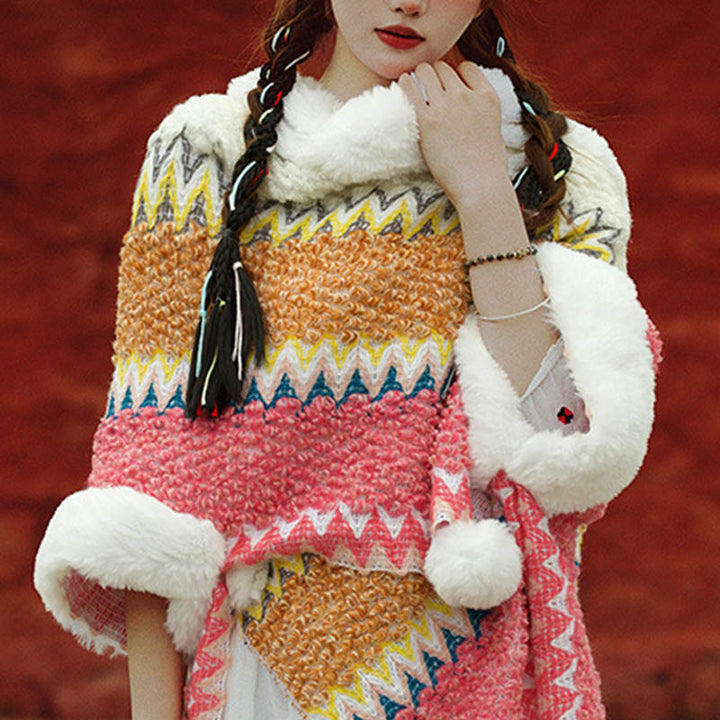 Buddha Stones Tibetischer mehrfarbig gestreifter Schal für den Winter, gemütlicher Reiseschal - image 15