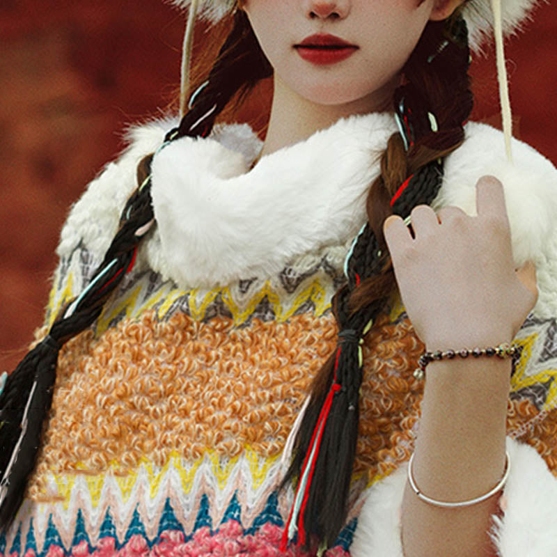 Buddha Stones Tibetischer mehrfarbig gestreifter Schal für den Winter, gemütlicher Reiseschal - image 18