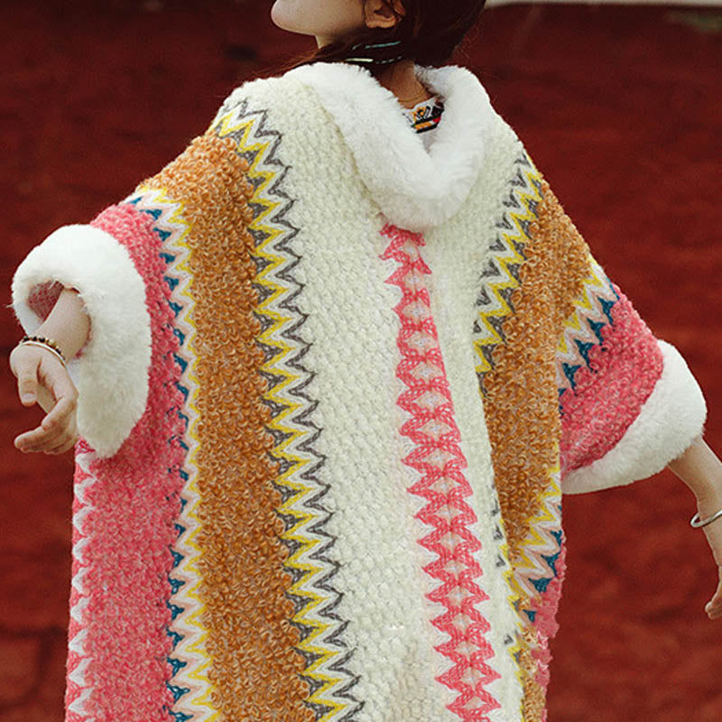 Buddha Stones Tibetischer mehrfarbig gestreifter Schal für den Winter, gemütlicher Reiseschal - image 11