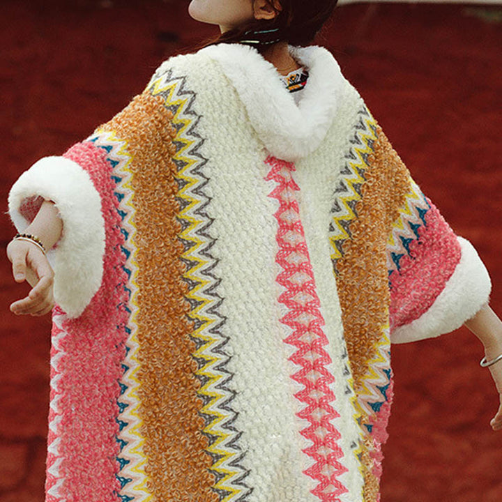 Buddha Stones Tibetischer mehrfarbig gestreifter Schal für den Winter, gemütlicher Reiseschal - image 11