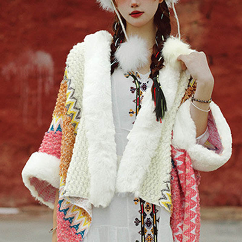 Buddha Stones Tibetischer mehrfarbig gestreifter Schal für den Winter, gemütlicher Reiseschal - image 12