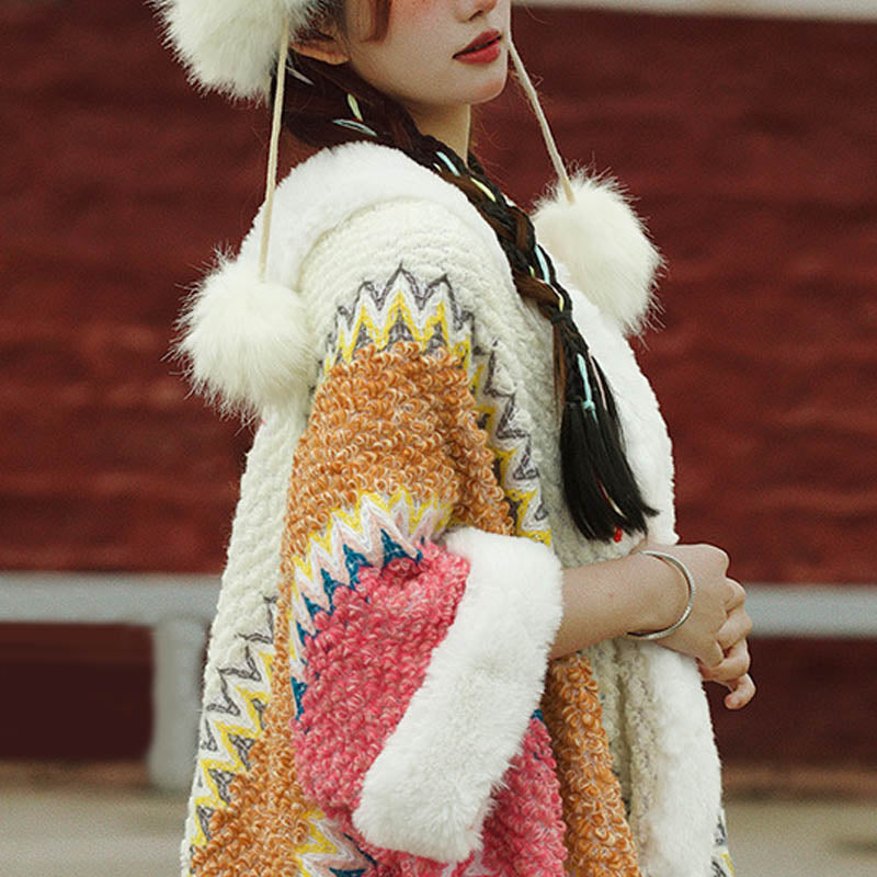 Buddha Stones Tibetischer mehrfarbig gestreifter Schal für den Winter, gemütlicher Reiseschal - image 10