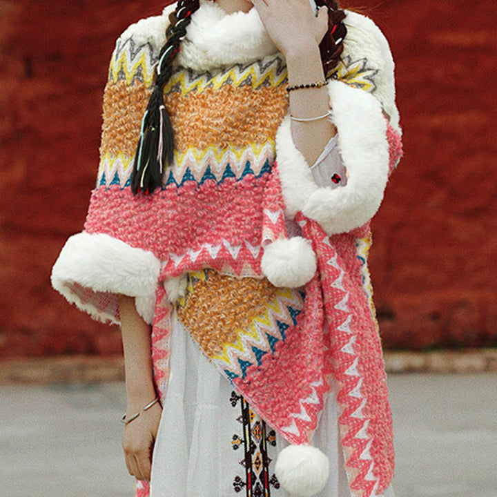 Buddha Stones Tibetischer mehrfarbig gestreifter Schal für den Winter, gemütlicher Reiseschal - image 13