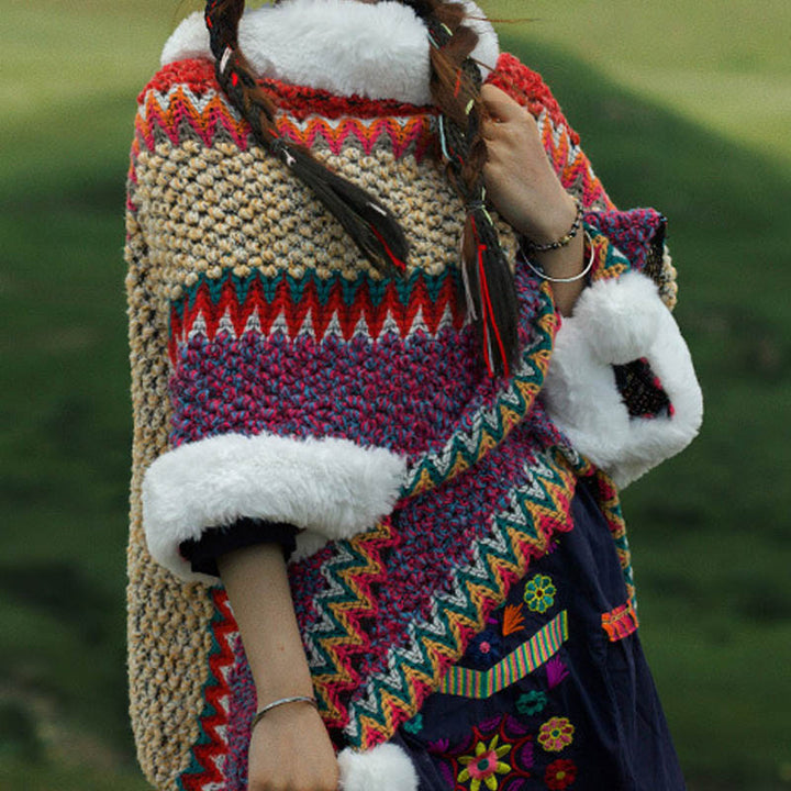 Buddha Stones Tibetischer mehrfarbig gestreifter Schal für den Winter, gemütlicher Reiseschal - image 44