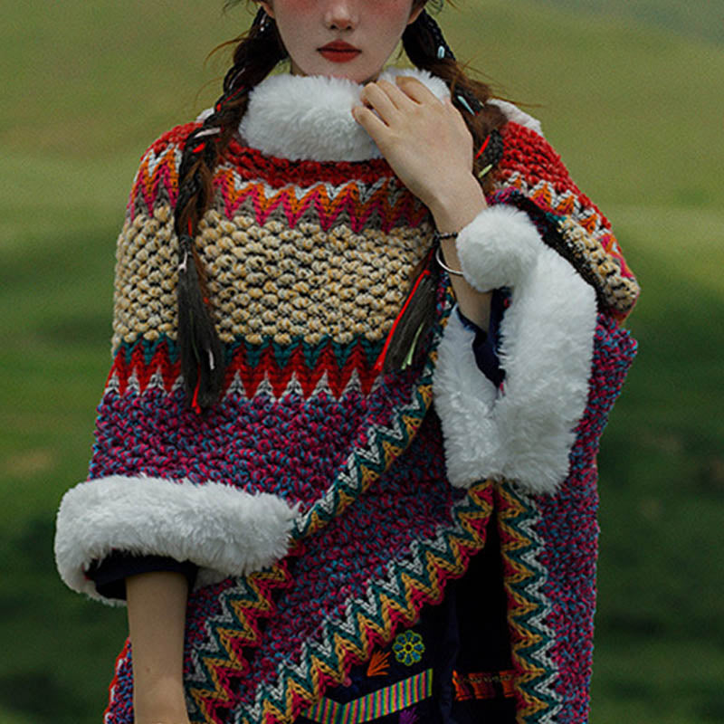 Buddha Stones Tibetischer mehrfarbig gestreifter Schal für den Winter, gemütlicher Reiseschal - image 40