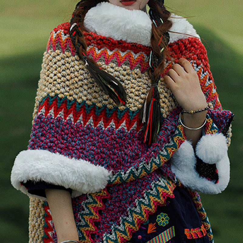 Buddha Stones Tibetischer mehrfarbig gestreifter Schal für den Winter, gemütlicher Reiseschal - image 41