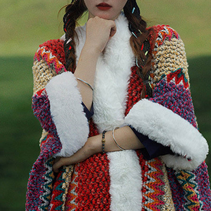 Buddha Stones Tibetischer mehrfarbig gestreifter Schal für den Winter, gemütlicher Reiseschal - image 43