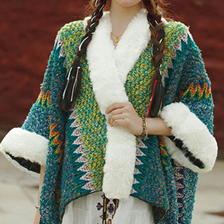 Buddha Stones Tibetischer mehrfarbig gestreifter Schal für den Winter, gemütlicher Reiseschal - image 24