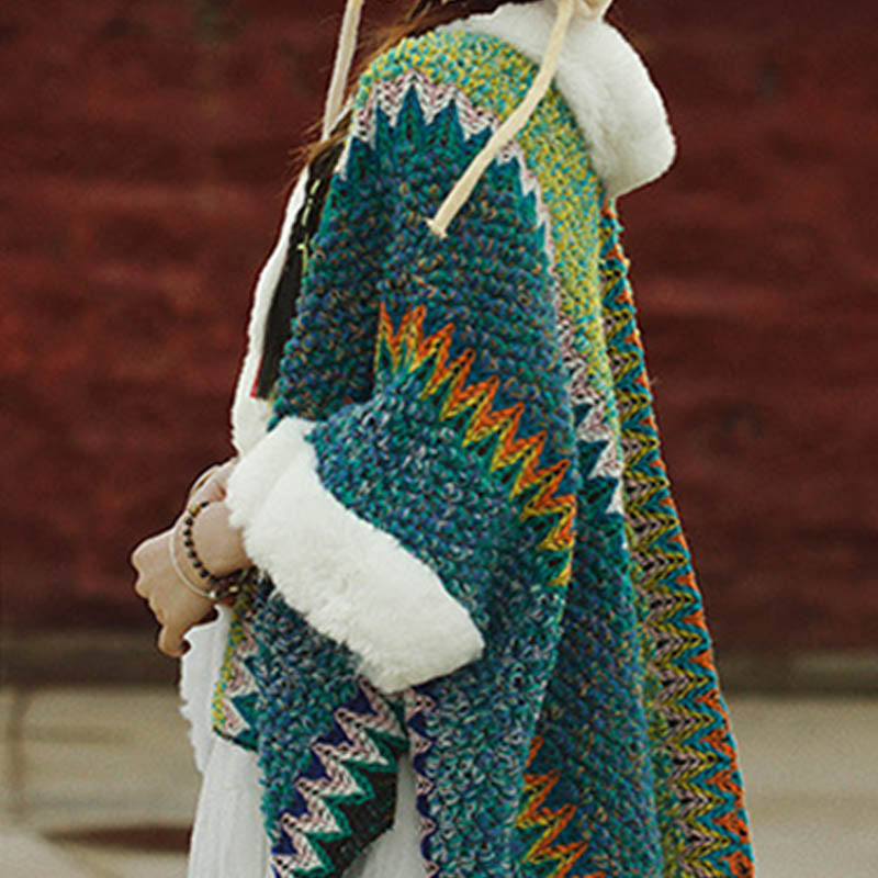 Buddha Stones Tibetischer mehrfarbig gestreifter Schal für den Winter, gemütlicher Reiseschal - image 22