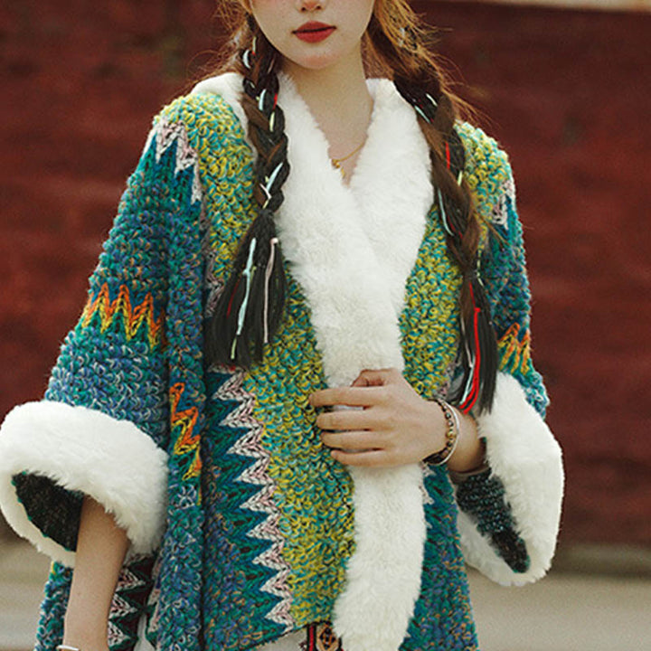 Buddha Stones Tibetischer mehrfarbig gestreifter Schal für den Winter, gemütlicher Reiseschal - image 21