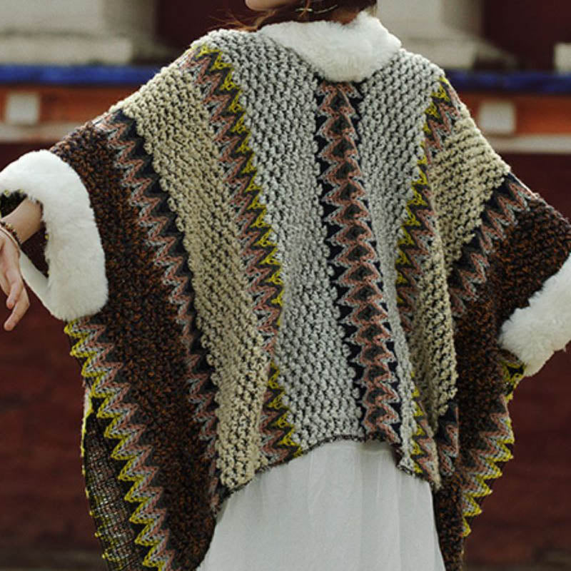 Buddha Stones Tibetischer mehrfarbig gestreifter Schal für den Winter, gemütlicher Reiseschal - image 5