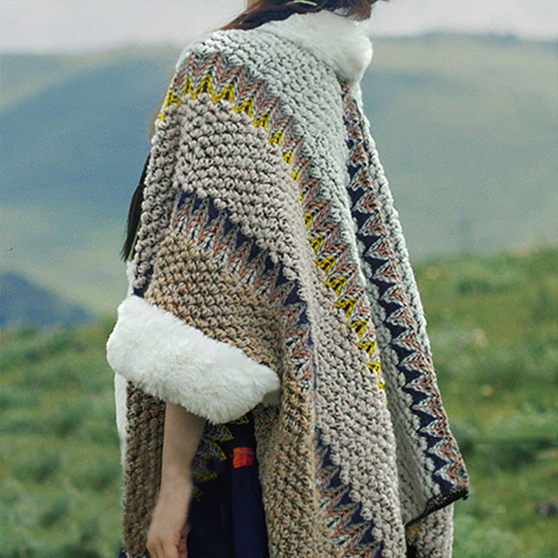 Buddha Stones Tibetischer mehrfarbig gestreifter Schal für den Winter, gemütlicher Reiseschal - image 59