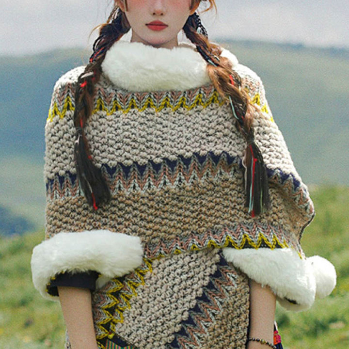 Buddha Stones Tibetischer mehrfarbig gestreifter Schal für den Winter, gemütlicher Reiseschal - image 58