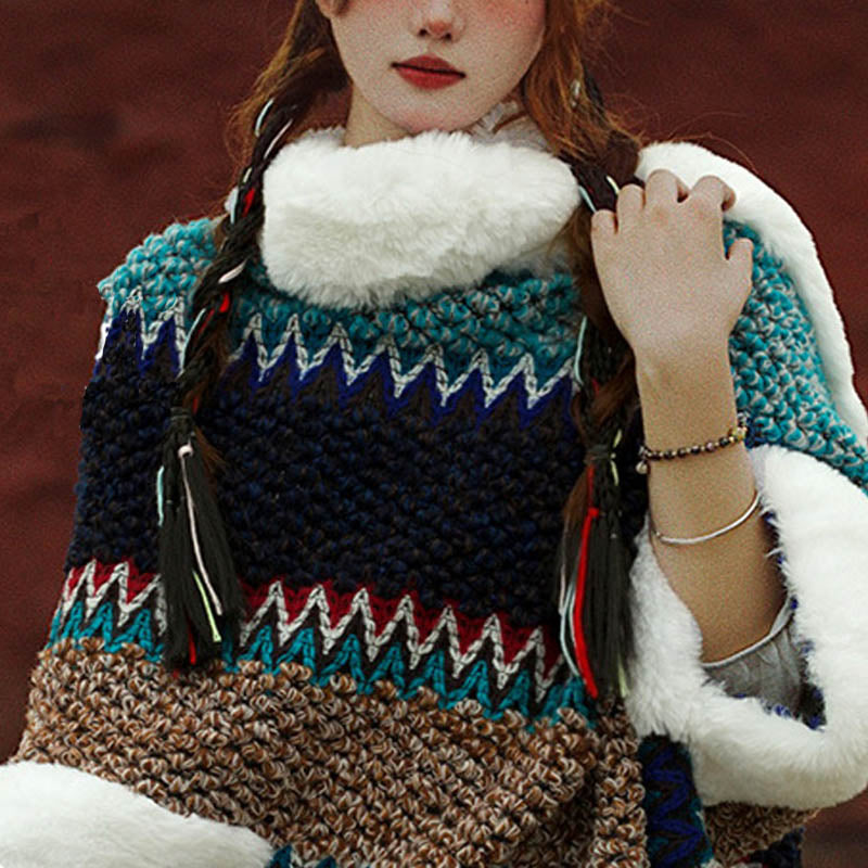 Buddha Stones Tibetischer mehrfarbig gestreifter Schal für den Winter, gemütlicher Reiseschal - image 29