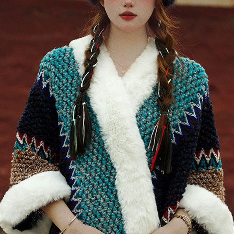 Buddha Stones Tibetischer mehrfarbig gestreifter Schal für den Winter, gemütlicher Reiseschal - image 31