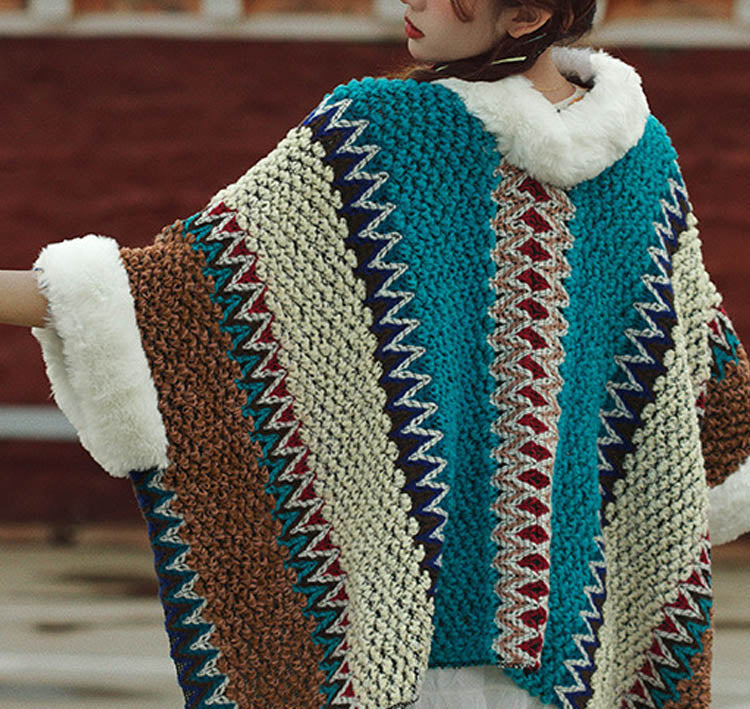 Buddha Stones Tibetischer mehrfarbig gestreifter Schal für den Winter, gemütlicher Reiseschal - image 48