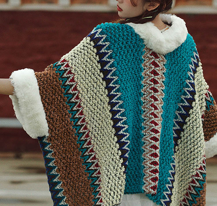 Buddha Stones Tibetischer mehrfarbig gestreifter Schal für den Winter, gemütlicher Reiseschal - image 48